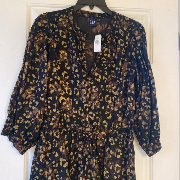 GAP  Gold & Black midi  dress - Picture 3 of 7